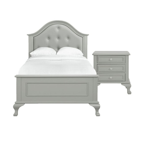 Picket House Jenna Grey 2pc Kids Bedroom Set with Twin Panel Bed