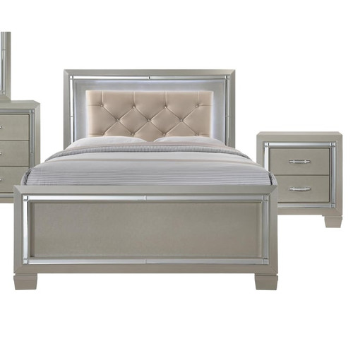 Picket House Glamour Youth Champagne 2pc Bedroom Set with Full Platform Bed