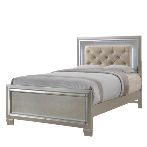 Picket House Glamour Youth Champagne 2pc Bedroom Set with Full Platform Bed