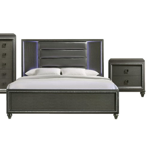 Picket House Faris Grey Wood 2pc Bedroom Set With Queen Panel Bed