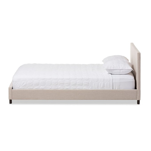 Baxton Studio Elizabeth Fabric Upholstered Panel Stitched Platform Beds