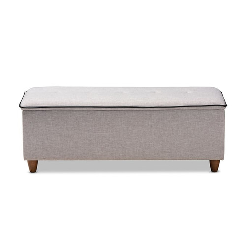 Baxton Studio Marlisa Dark Greyish Beige Upholstered Storage Ottoman Bench
