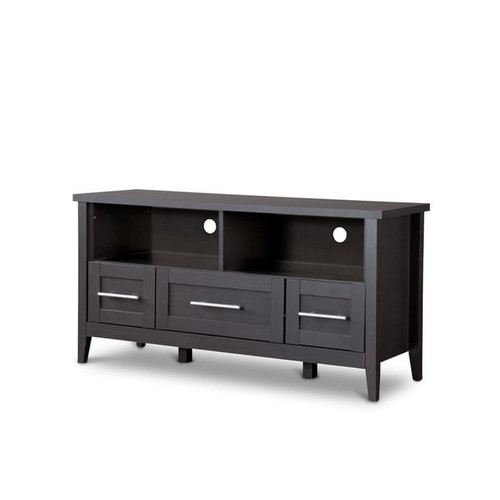 Baxton Studio Dark Brown Wood 3 Drawers TV Stand