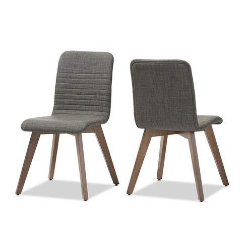 2 Baxton Studio Sugar Fabric Upholstered Dining Chairs