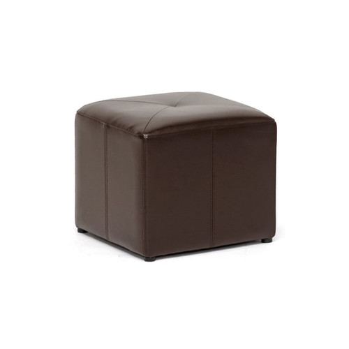 Baxton Studio Aric Dark Brown Bonded Leather Ottoman