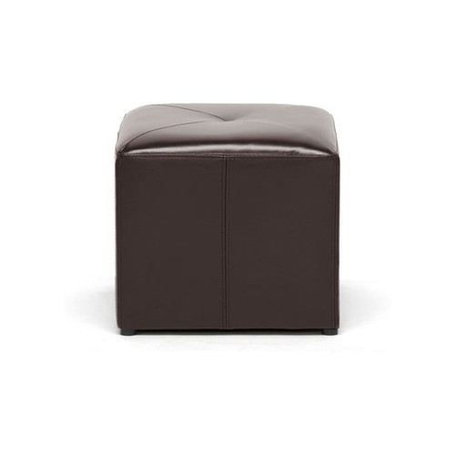 Baxton Studio Aric Dark Brown Bonded Leather Ottoman