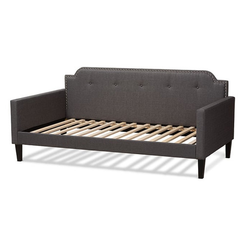 Baxton Studio Packe Grey Fabric Upholstered Twin Sofa Daybed