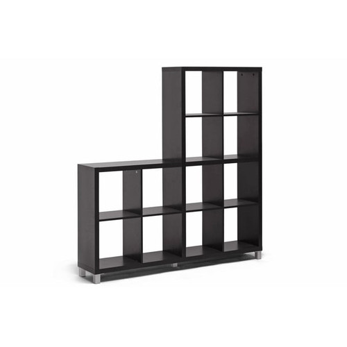 Baxton Studio Sunna Modern Dark Brown Cube Shelving Unit