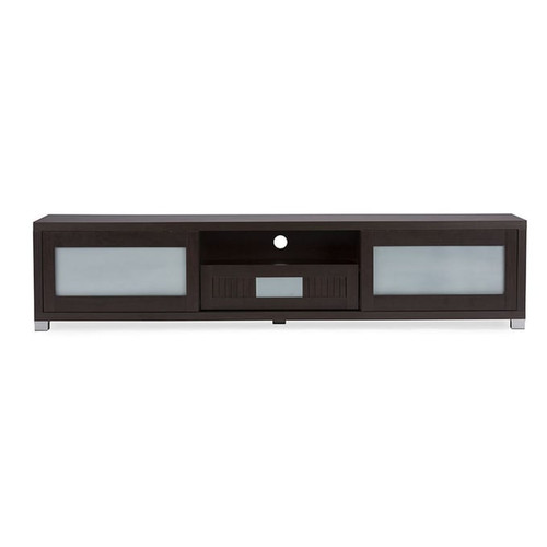 Baxton Studio Gerhardine Dark Brown Wood 70 inch TV Cabinet