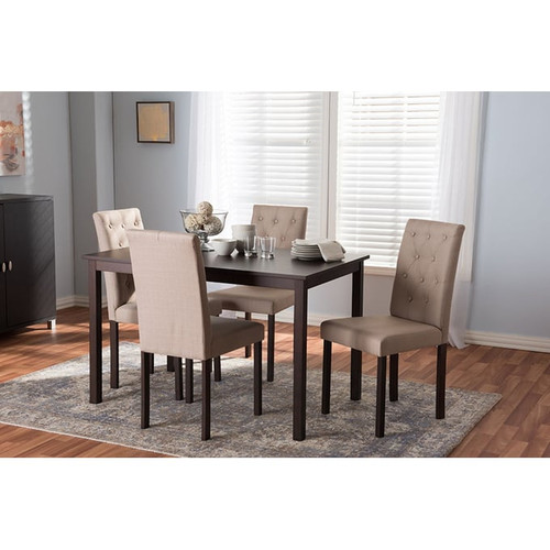 Baxton Studio Gardner Fabric Upholstered 5pc Dining Sets