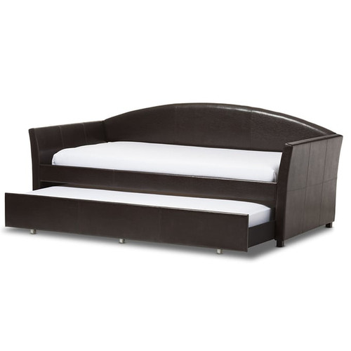 Baxton Studio London Daybed with Roll Out Trundle Guest Beds