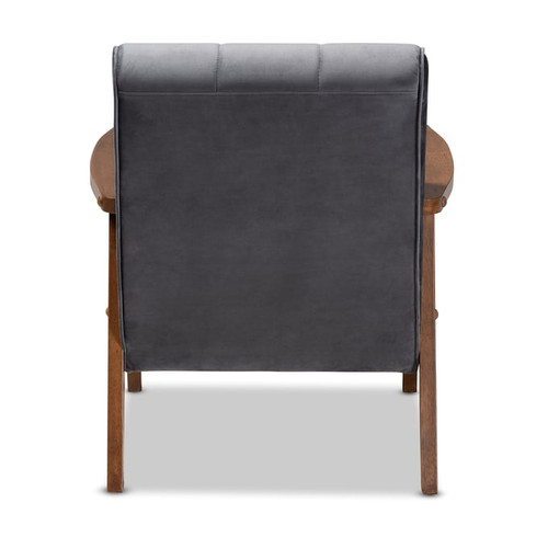 Baxton Studio Asta Modern Velvet Upholstered Armchairs