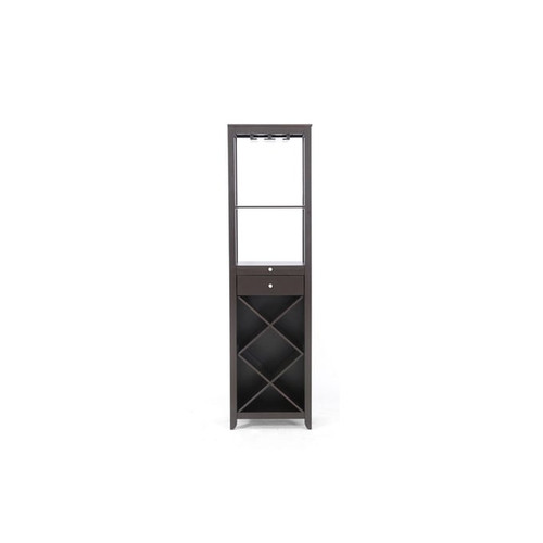 Baxton Studio Austin Modern Dark Brown Wood Wine Tower