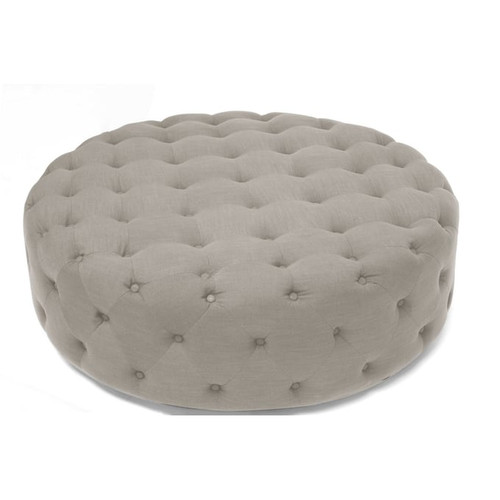 Baxton Studio Cardiff Fabric Round Tufted Ottomans