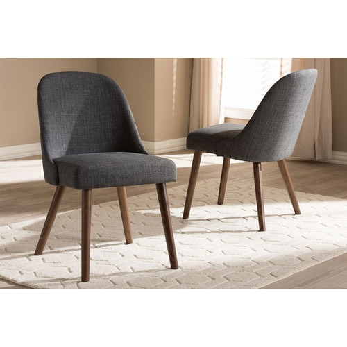 2 Baxton Studio Cody Fabric Upholstered Dining Chairs