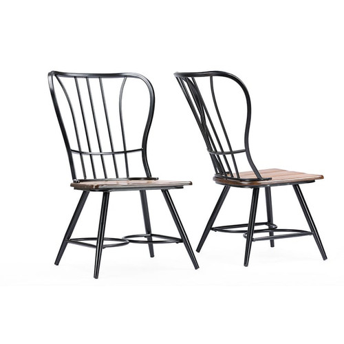 2 Baxton Studio Longford Metal Dining Chairs