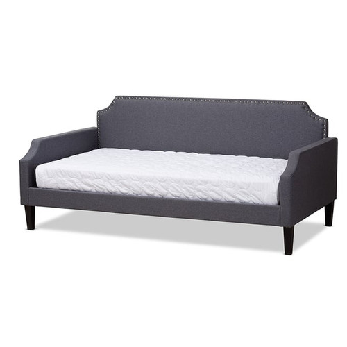 Baxton Studio Walden Grey Fabric Upholstered Twin Sofa Daybed
