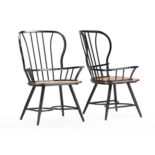 Baxton Studio Longford Metal Dining Arm Chairs