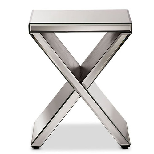 Baxton Studio Morris Silver Square Accent Side Table