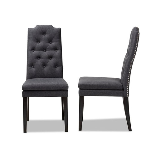 2 Baxton Studio Dylin Fabric Upholstered Dining Chairs