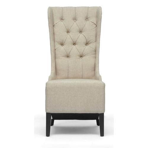 Baxton Studio Vincent Beige Fabric Upholstered Accent Chair