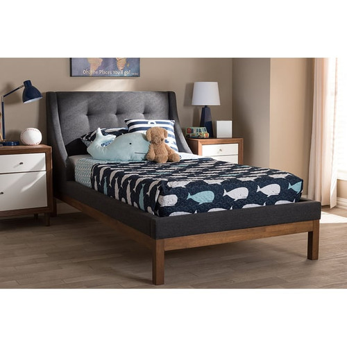 Baxton Studio Louvain Fabric Upholstered Platform Beds