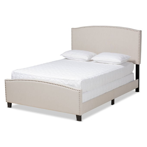 Baxton Studio Morgan Beige Upholstered King Panel Bed