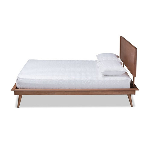 Baxton Studio Karine Ash Walnut Wood Platform Beds