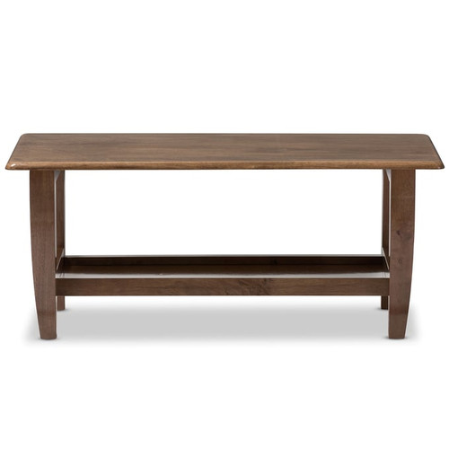 Baxton Studio Pierce Walnut Brown Wood Rectangle Coffee Table