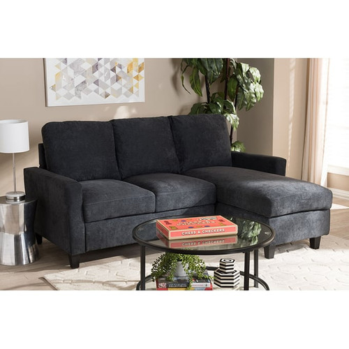 Baxton Studio Greyson Fabric Upholstered Reversible Sectional Sofas