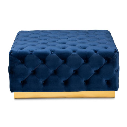 Baxton Studio Verene Velvet Upholstered Square Cocktail Ottomans