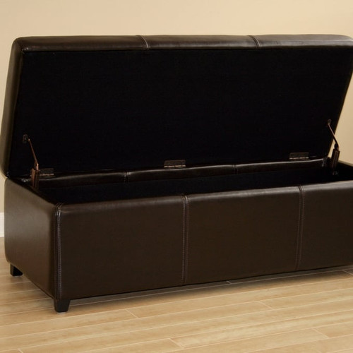 Baxton Studio Bycast Leather Small Storage Cube Ottomans