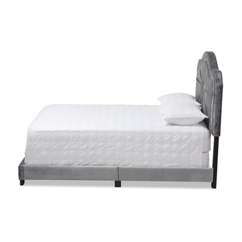 Baxton Studio Embla Grey Velvet Upholstered Beds