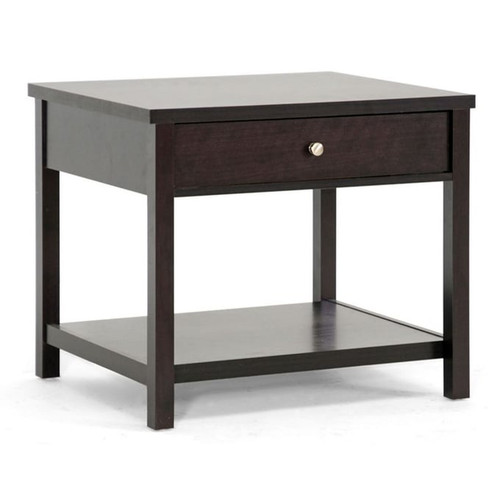 Baxton Studio Nashua Dark Brown Accent Table and Night Stand