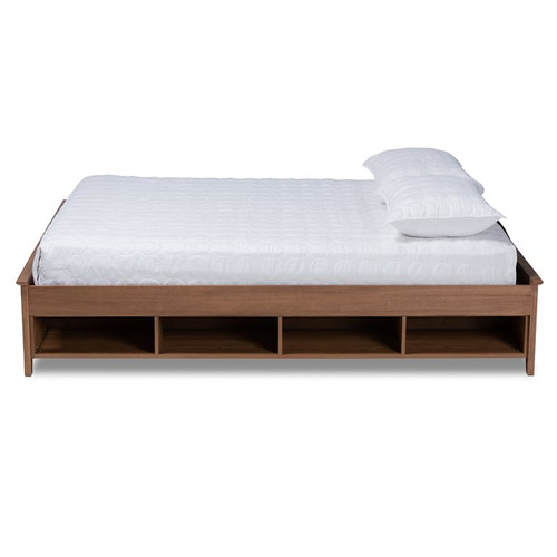 Baxton Studio Anders Ash Walnut Wood Platform Storage Beds