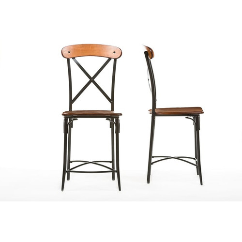 2 Baxton Studio Broxburn Light Brown Armless Bar Stools