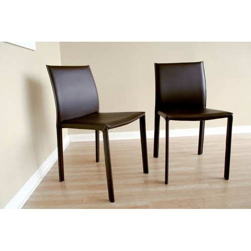 2 Baxton Studio Burridge Brown Bonded Leather Bar Stools