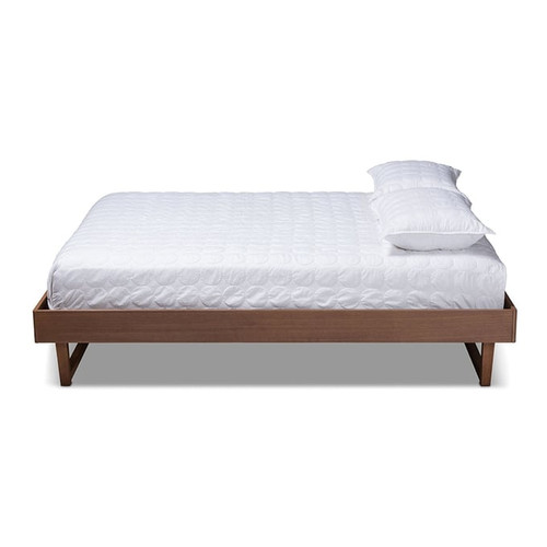 Baxton Studio Liliya Walnut Brown Wood Platform Bed Frames