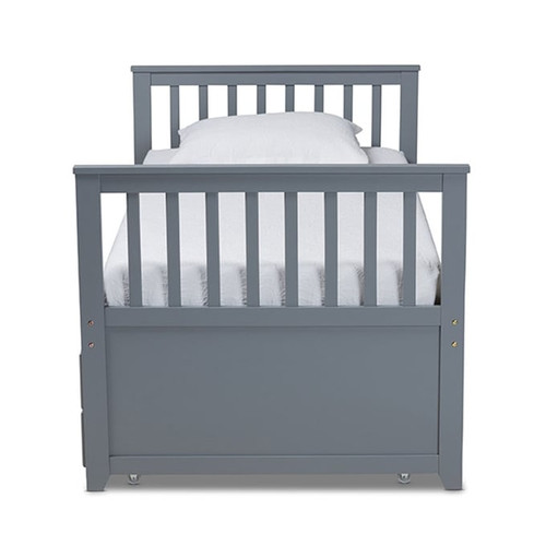 Baxton Studio Trine Grey Wood Twin Daybed with Trundle