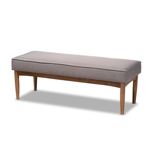 Baxton Studio Arvid Gray Fabric Upholstered Dining Bench