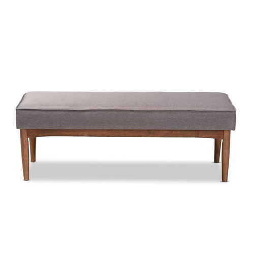 Baxton Studio Arvid Gray Fabric Upholstered Dining Bench