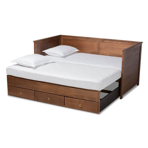 Baxton Studio Thomas Twin to King Daybeds with Drawers