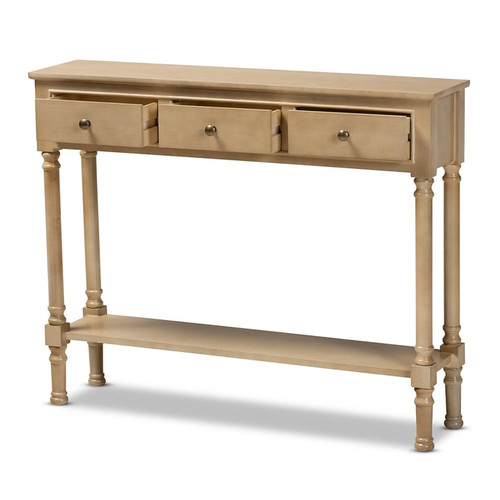 Baxton Studio Calvin Wood 3 Drawer Entryway Console Tables