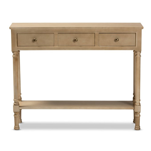 Baxton Studio Calvin Wood 3 Drawer Entryway Console Tables