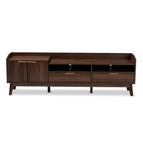 Baxton Studio Lena Walnut Brown Wood 2 Drawers TV Stand