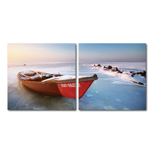 Baxton Studio Seasonal Seashore Mounted Photography Print Diptych