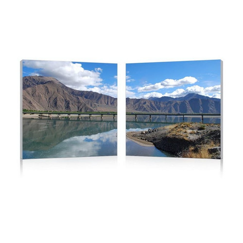 Baxton Studio Causeway Through The Mountains Mounted Photography Print Diptych