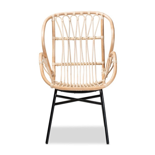 Baxton Studio Bali Pari Caelia Natural Brown Chair