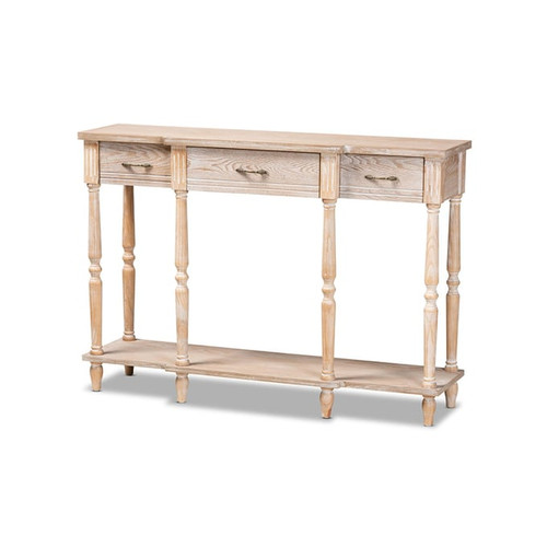 Baxton Studio Hallan Oak Brown Console Table