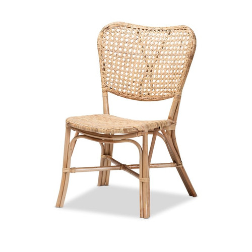 Baxton Studio Bali Pari Nadira Natural Brown Rattan Dining Chair